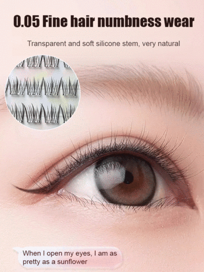 Double-pointed sunflower invisible false eyelashes