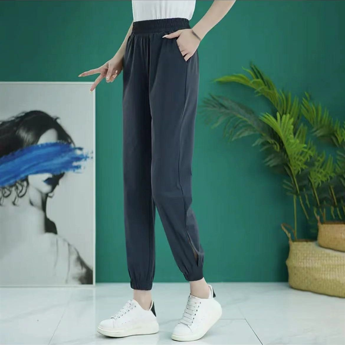Ice silk loose casual pants