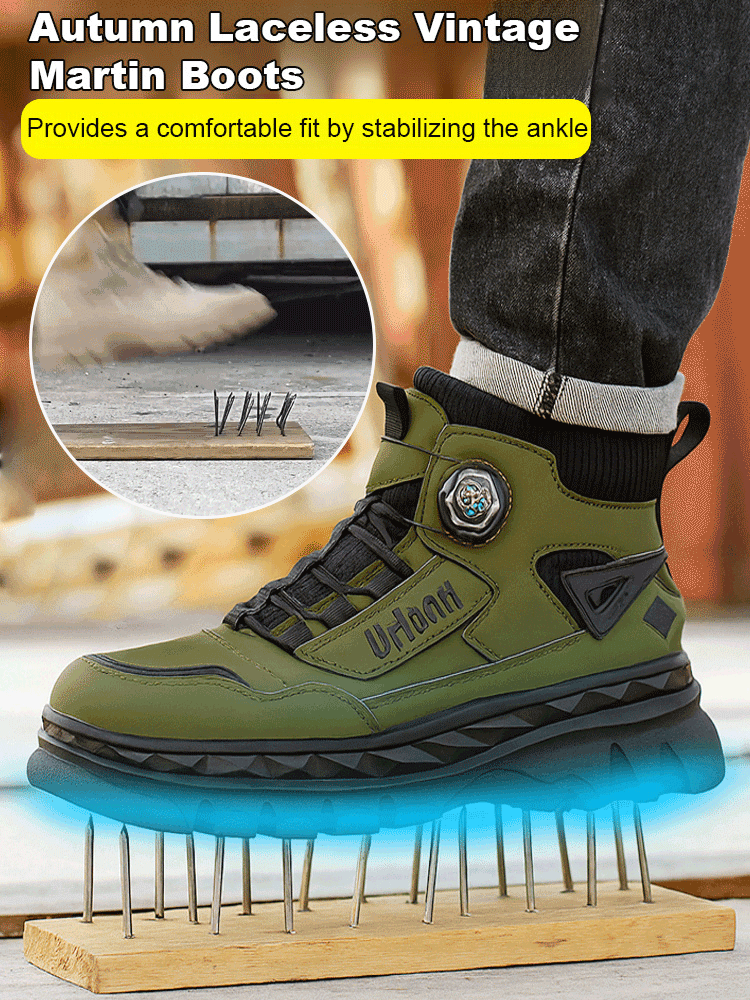  Autumn Slip-On Retro Martin Boots. Non-Slip Sole + Genuine Leather Upper. Super Convenient To Put On And Take Off In One Second