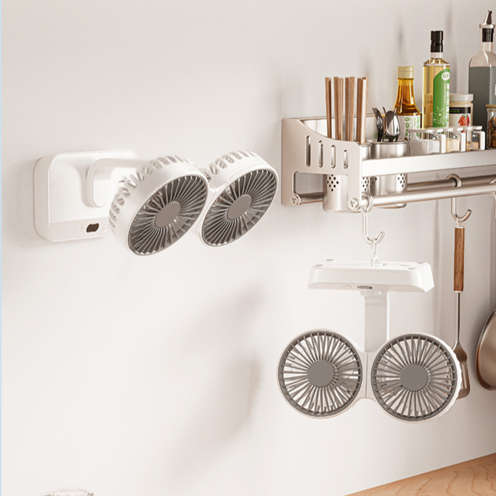 Double-head six-blade cooling fan