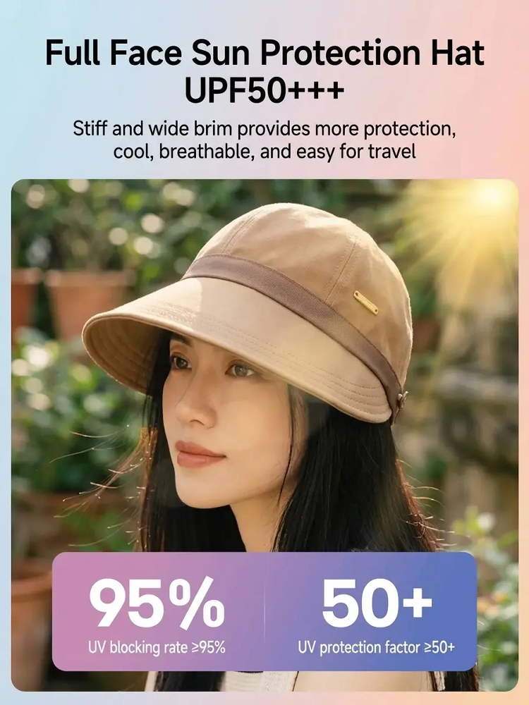 Adjustable face-slimming fisherman hat