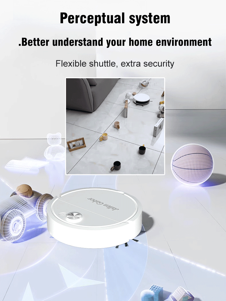Low-noise powerful cleaning and disinfecting robot vacuum
