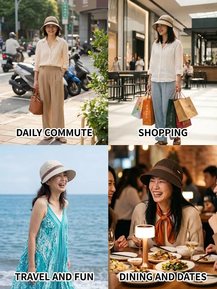 Adjustable face-slimming fisherman hat