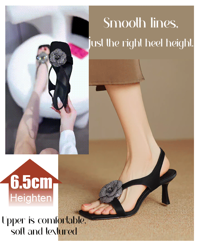 Water Diamond Hill Camellia Open Toe High Heels