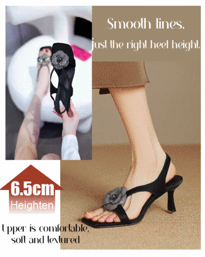 Water Diamond Hill Camellia Open Toe High Heels