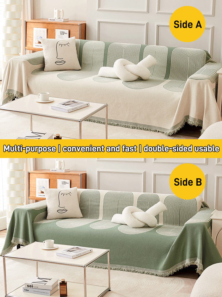 Double sided chenille sofa cover