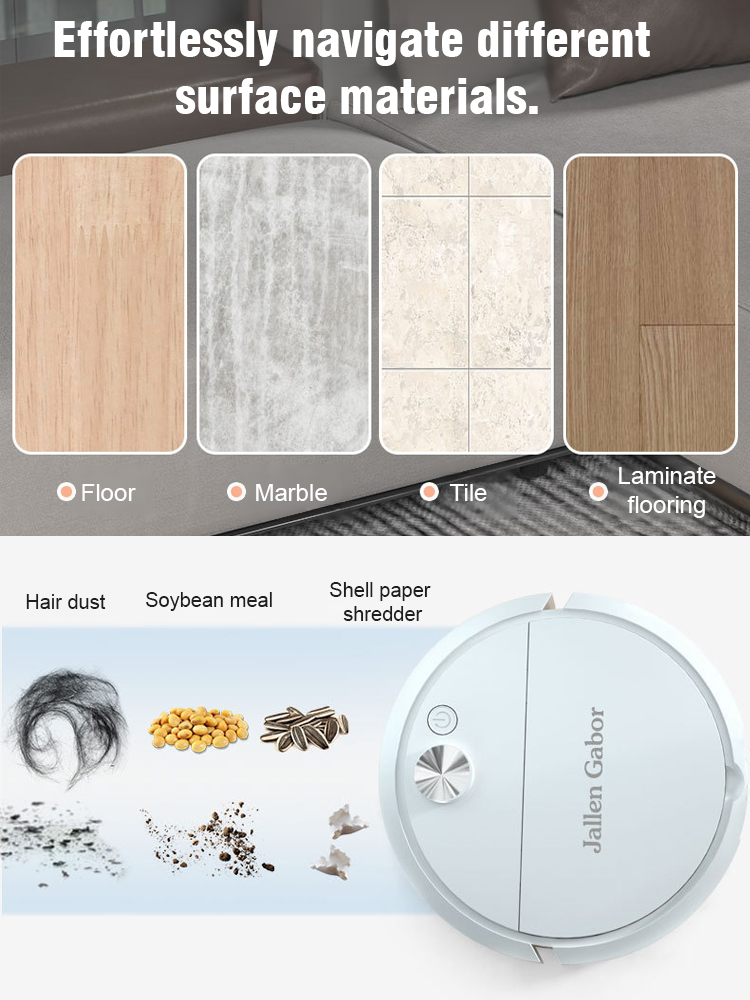 Low-noise powerful cleaning and disinfecting robot vacuum