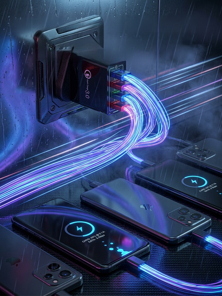 Four-Port Travel Charger for Extended Phone Battery Life