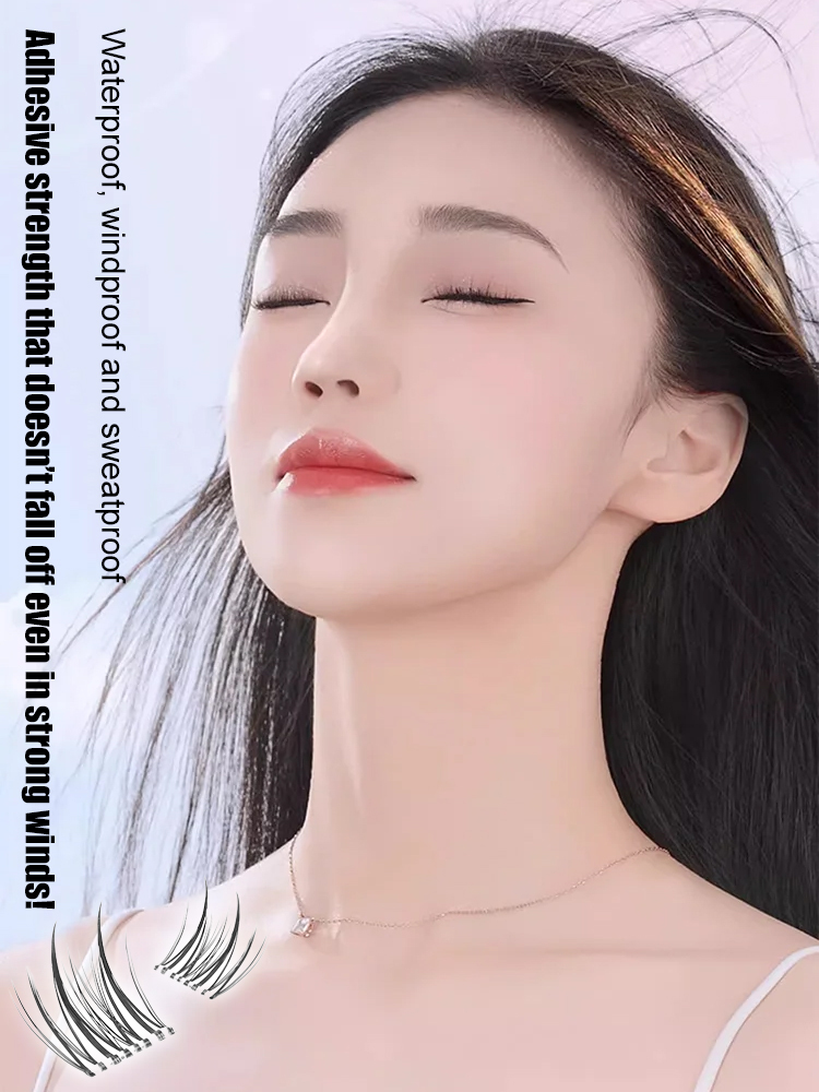 Double-pointed sunflower invisible false eyelashes