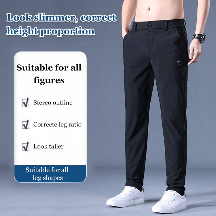 Elastic straight-leg pants for casual and sports time