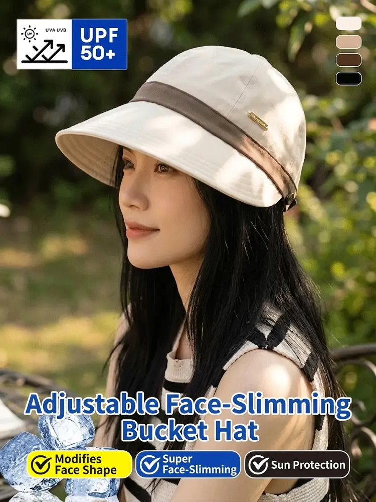 Adjustable face-slimming fisherman hat