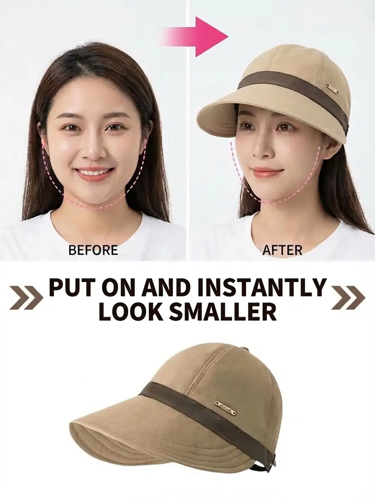 Adjustable face-slimming fisherman hat