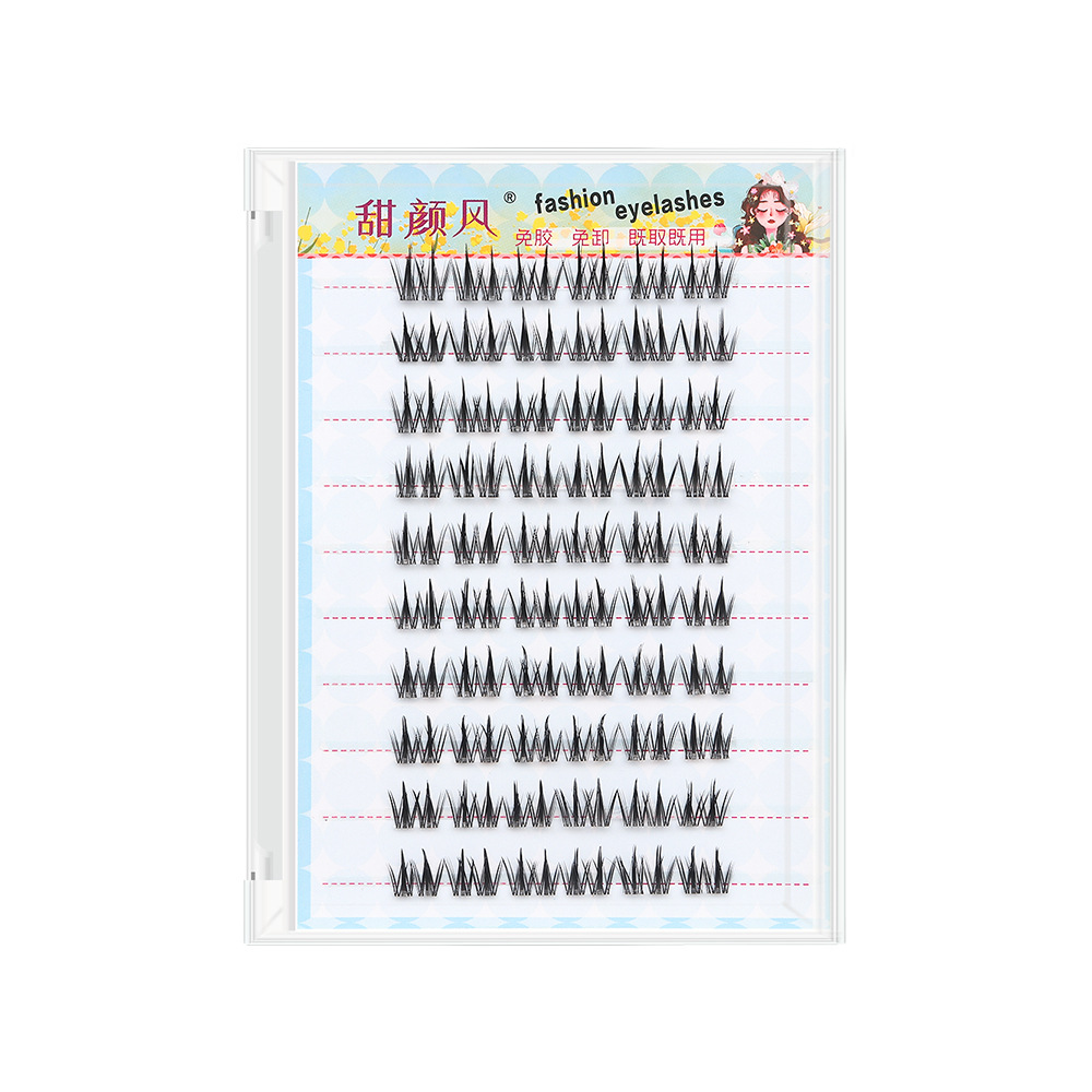 Double-pointed sunflower invisible false eyelashes