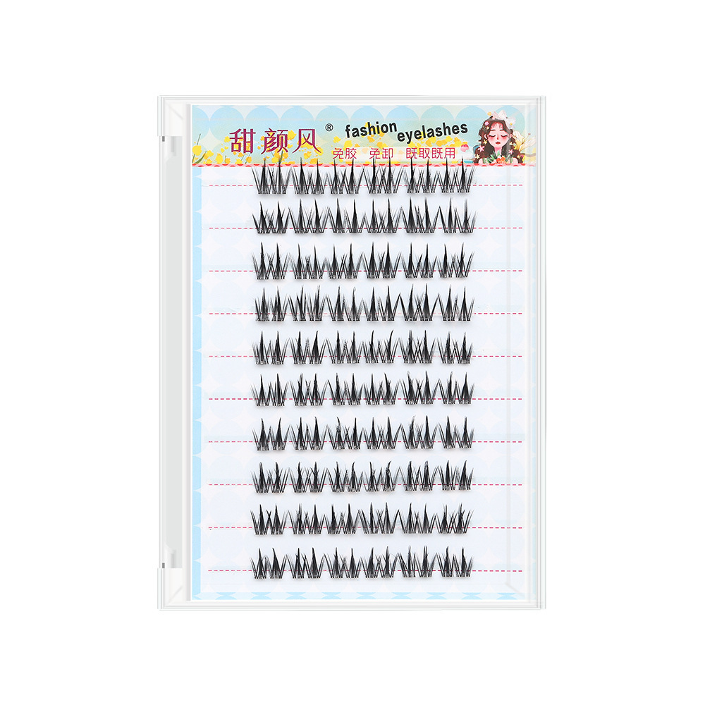 Double-pointed sunflower invisible false eyelashes