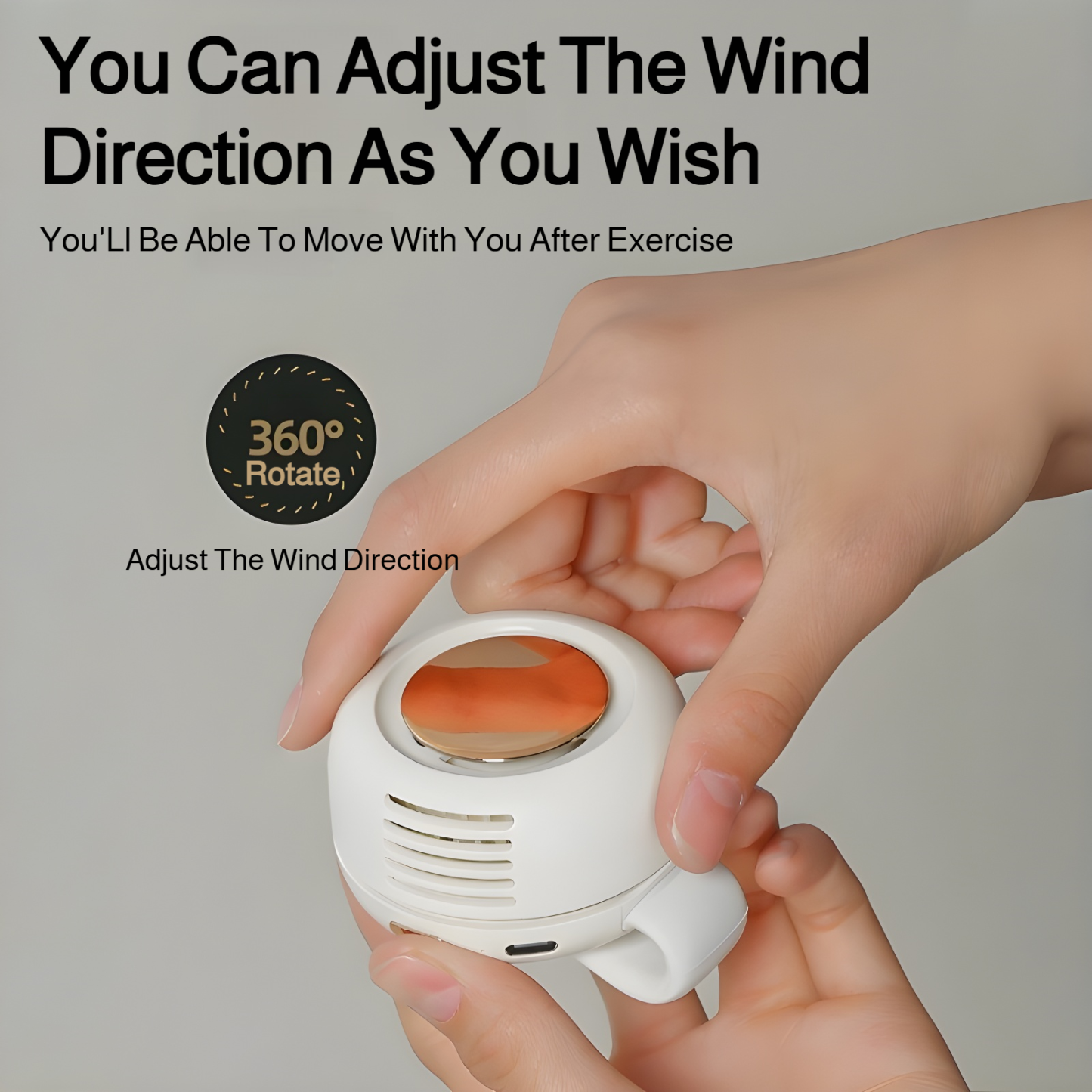 Small cyclone fan USB small fan clip fan clip collar waist hanging portable buckle fan