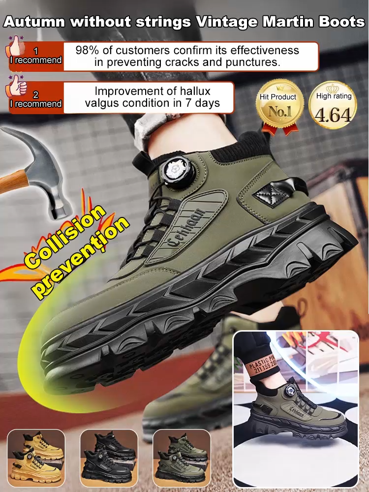  Autumn Slip-On Retro Martin Boots. Non-Slip Sole + Genuine Leather Upper. Super Convenient To Put On And Take Off In One Second