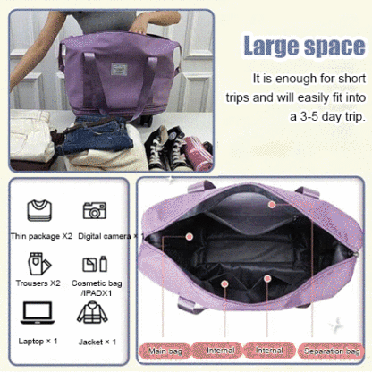 Large capacity universal wheel waterproof dry wet separation travel bag
