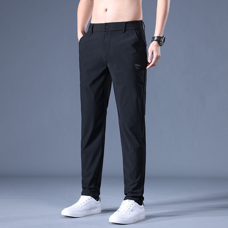 Elastic straight-leg pants for casual and sports time