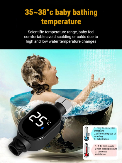 【0 electricity bill】Shower head LED temperature display
