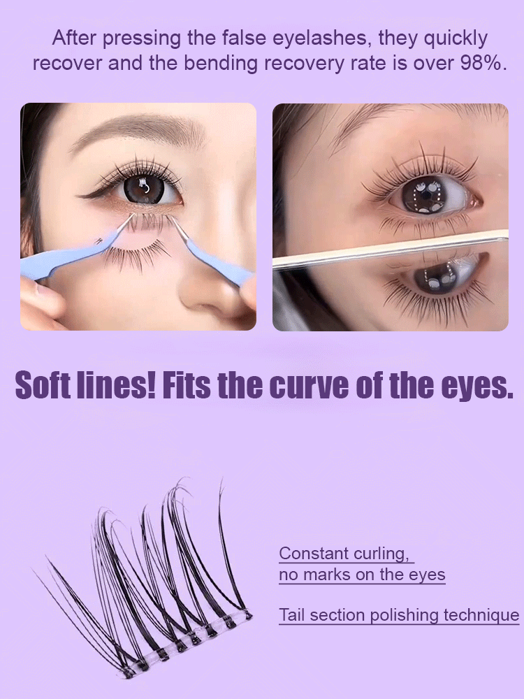 Double-pointed sunflower invisible false eyelashes