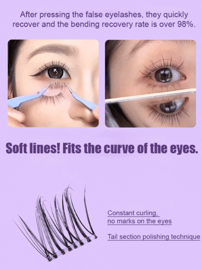 Double-pointed sunflower invisible false eyelashes