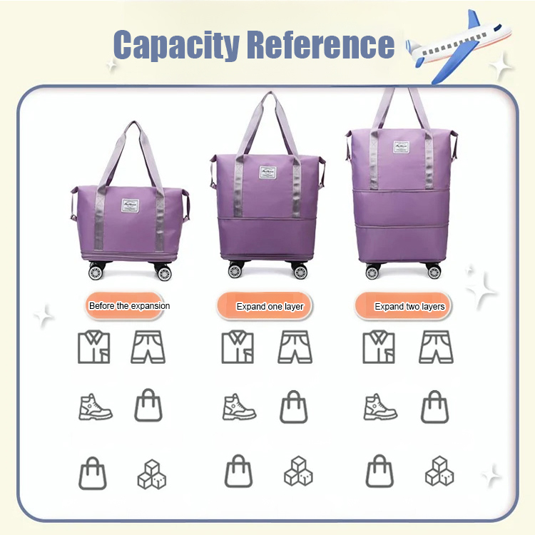 Large capacity universal wheel waterproof dry wet separation travel bag