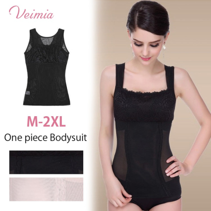 VEIMIA One Piece Womens Belly Control Lace Shapewear Bodysuit 