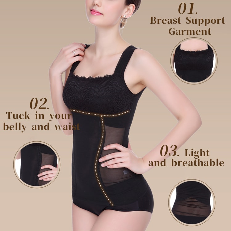 VEIMIA One Piece Womens Belly Control Lace Shapewear Bodysuit 