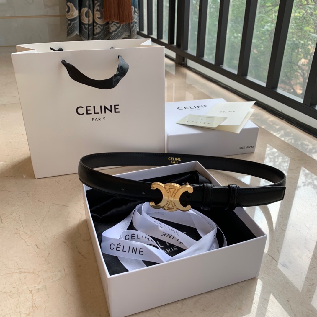 CELINE 賽琳 凱旋門 牛皮 腰帶 皮帶