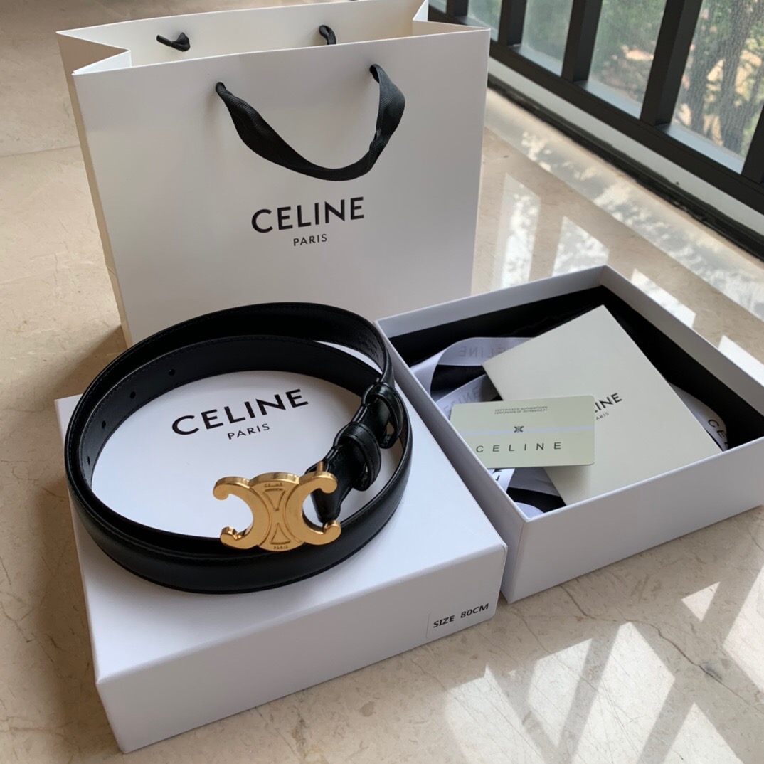 CELINE 賽琳 凱旋門 牛皮 腰帶 皮帶