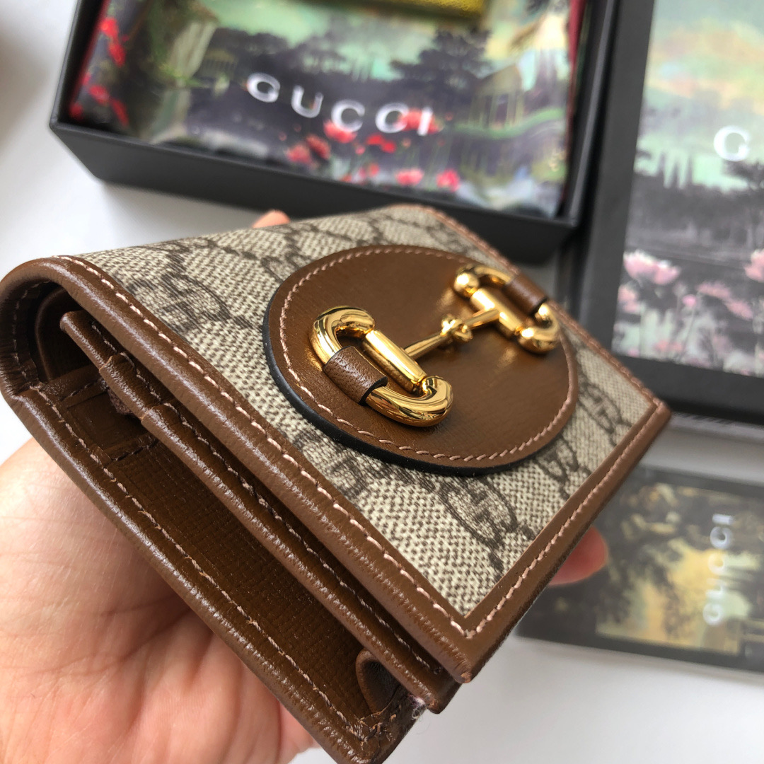 GUCCI 古馳 Horsebit 1955 短夾 卡夾 零錢包
