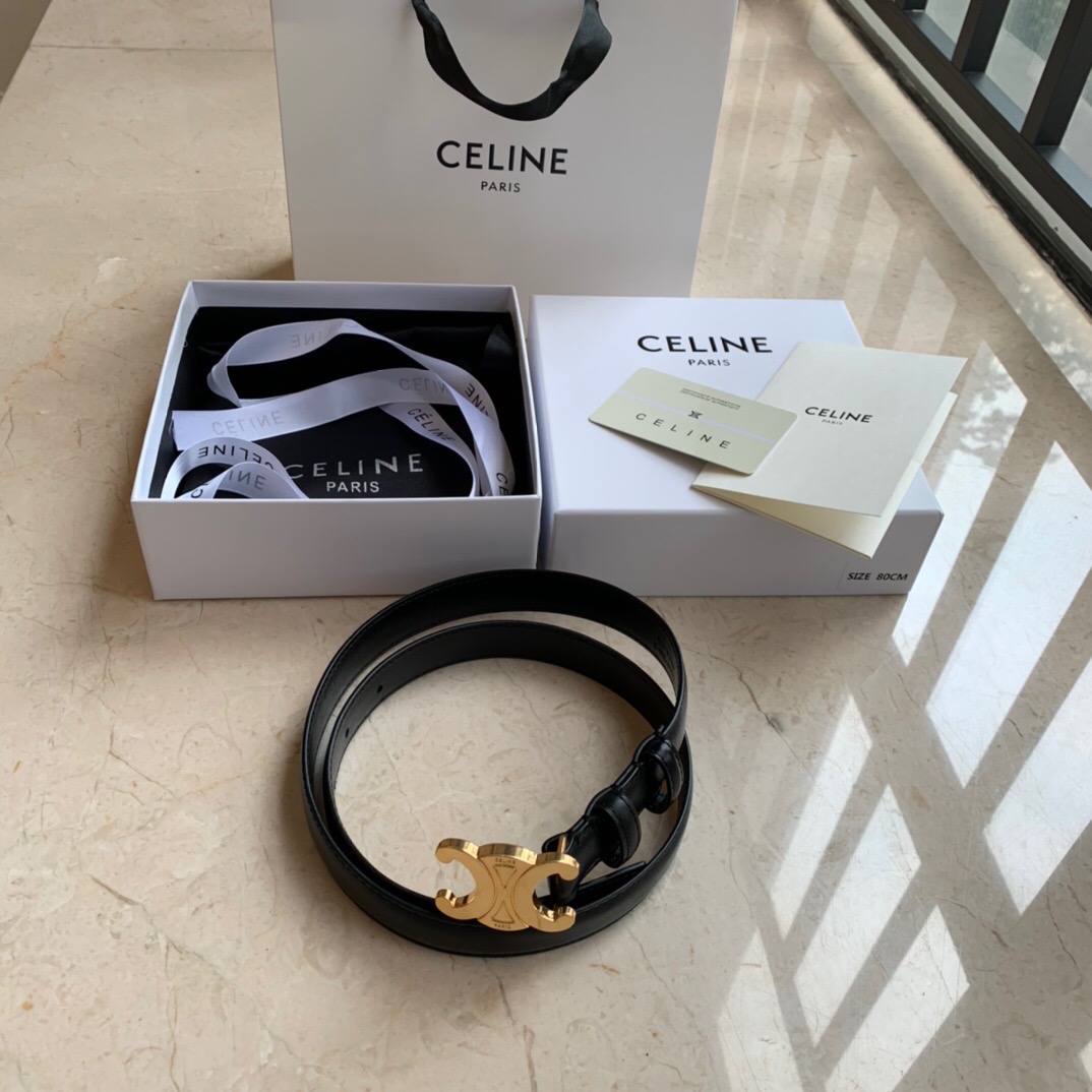 CELINE 賽琳 凱旋門 牛皮 腰帶 皮帶