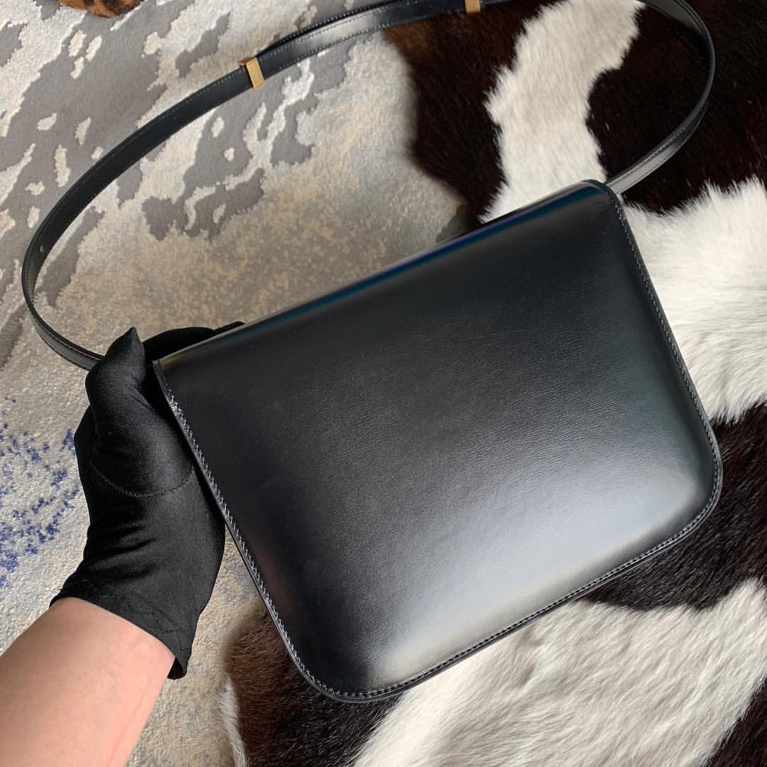 CELINE 賽琳 CLASSIC 黑色 復古金釦 中號 豆腐包 小方包 單肩包 斜挎包 189173