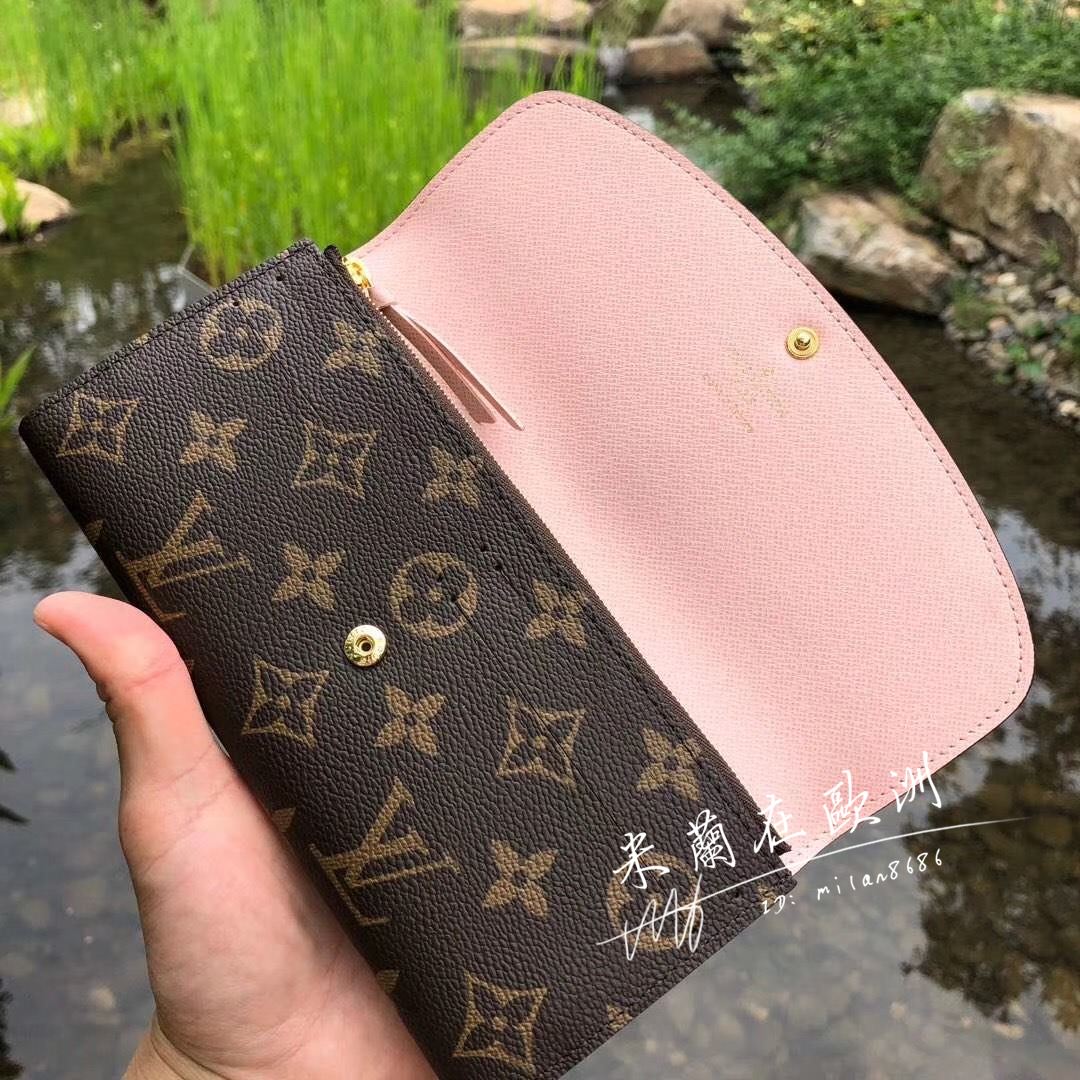 LV 路易威登 EMILIE 零錢袋 長夾 M60697 紫紅色 M61289 芭蕾粉色