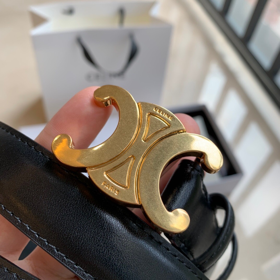 CELINE 賽琳 凱旋門 牛皮 腰帶 皮帶