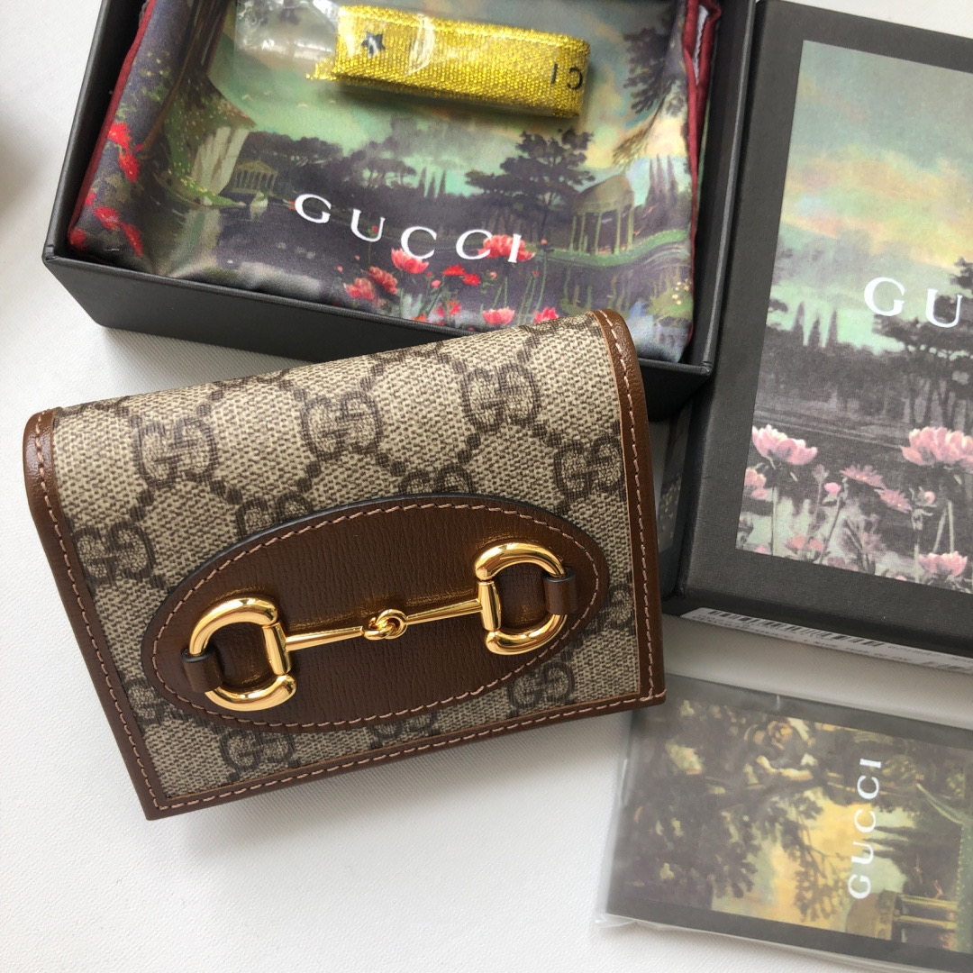 GUCCI 古馳 Horsebit 1955 短夾 卡夾 零錢包