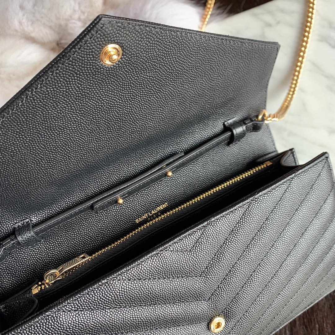 YVES SAINT LAURENT 聖羅蘭 YSL WOC 魚子醬 金扣 鏈條包 肩背 斜挎包 側背包