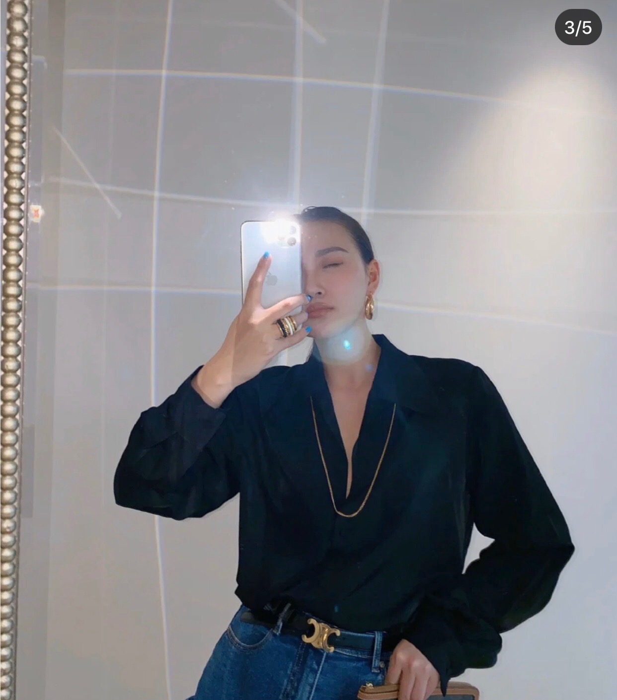 CELINE 賽琳 凱旋門 牛皮 腰帶 皮帶