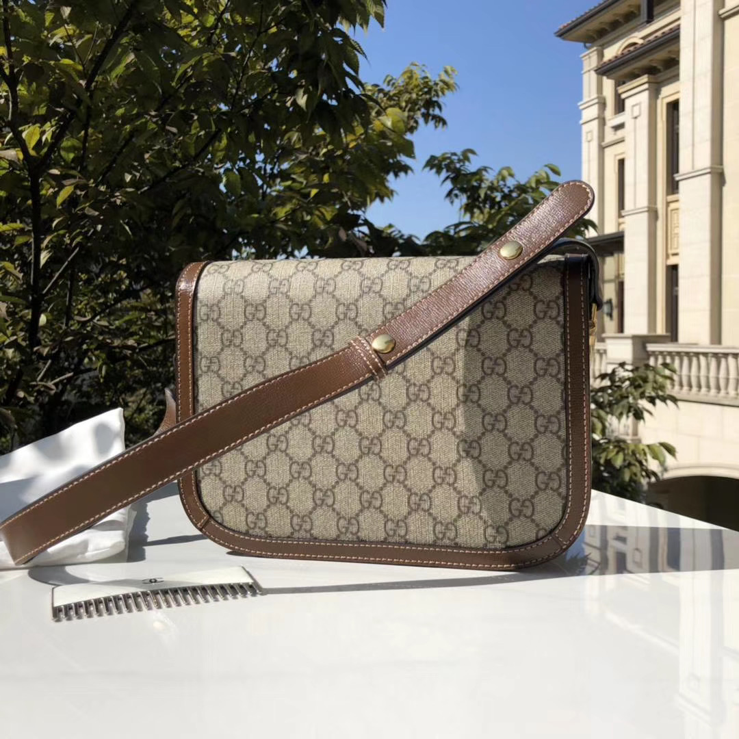 GUCCI 古馳 1955 Horsebit 馬鞍包 PVC防水布 翻蓋包 肩背 斜挎包 側背包 602204 