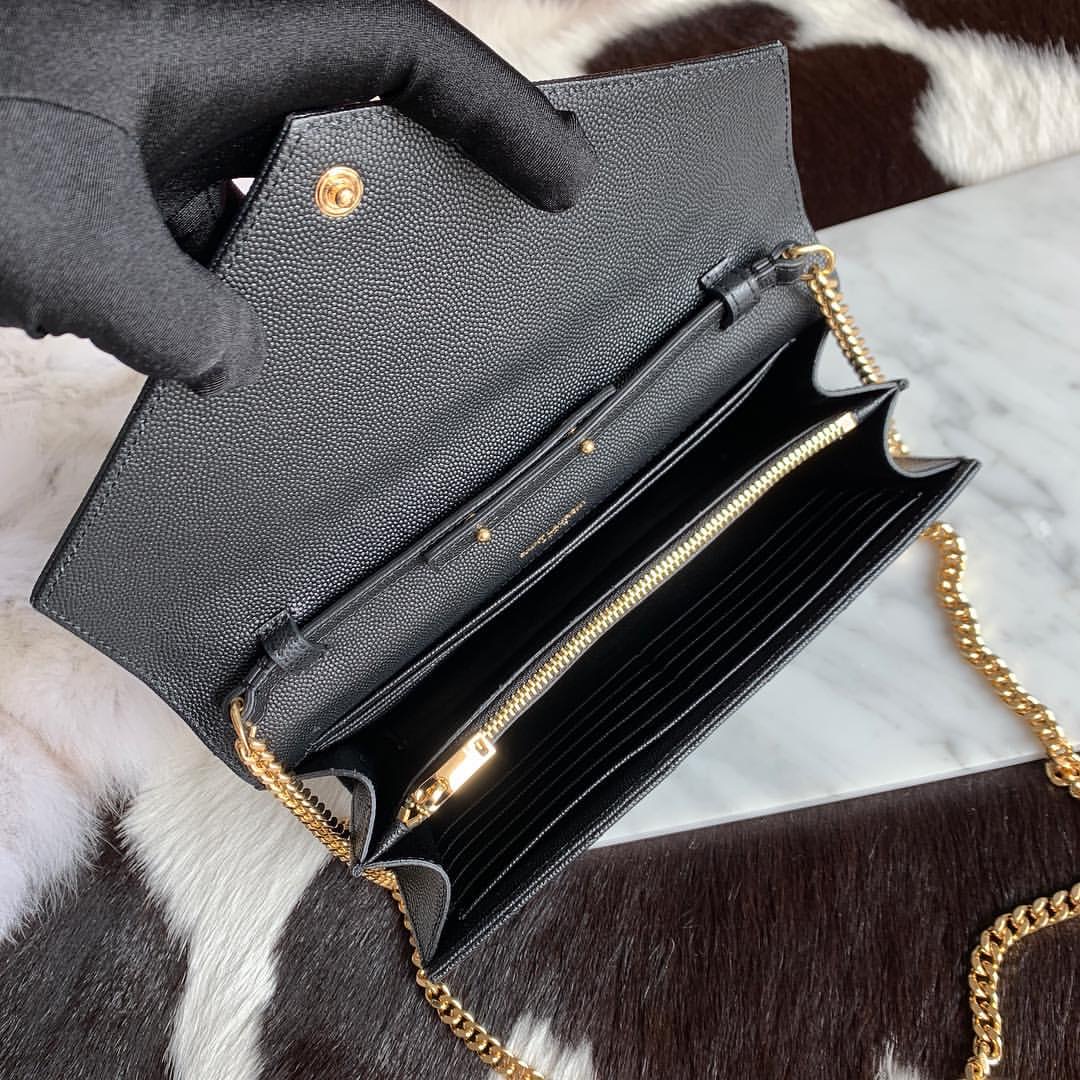 YVES SAINT LAURENT 聖羅蘭 YSL WOC 魚子醬 金扣 鏈條包 肩背 斜挎包 側背包