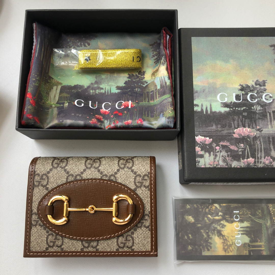 GUCCI 古馳 Horsebit 1955 短夾 卡夾 零錢包