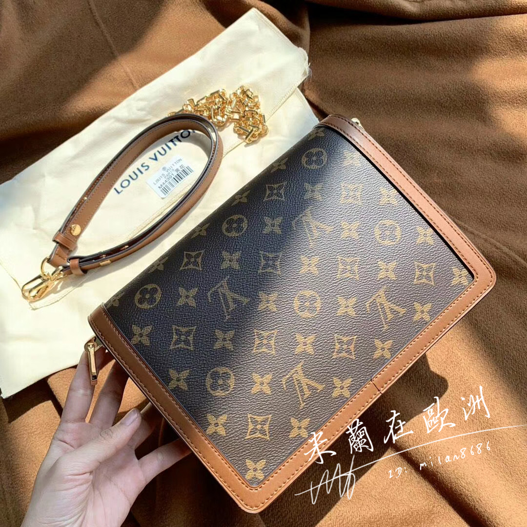 LV 路易威登 DAUPHINE 達芙妮 老花拼皮 單肩包 斜挎包M45959 M45958迷你/中號