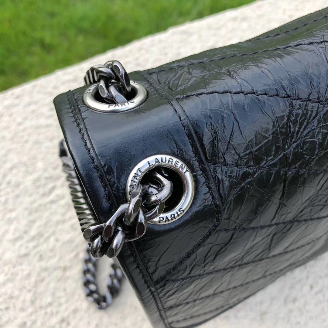 YVES SAINT LAURENT 聖羅蘭 YSL niki 中號 油蠟皮 流浪包 肩背 斜挎包 側背包 6331580