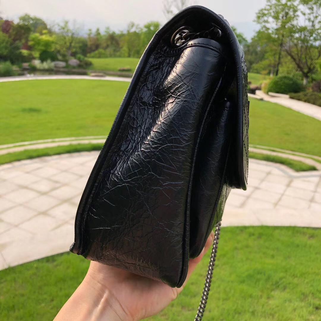 YVES SAINT LAURENT 聖羅蘭 YSL niki 中號 油蠟皮 流浪包 肩背 斜挎包 側背包 6331580