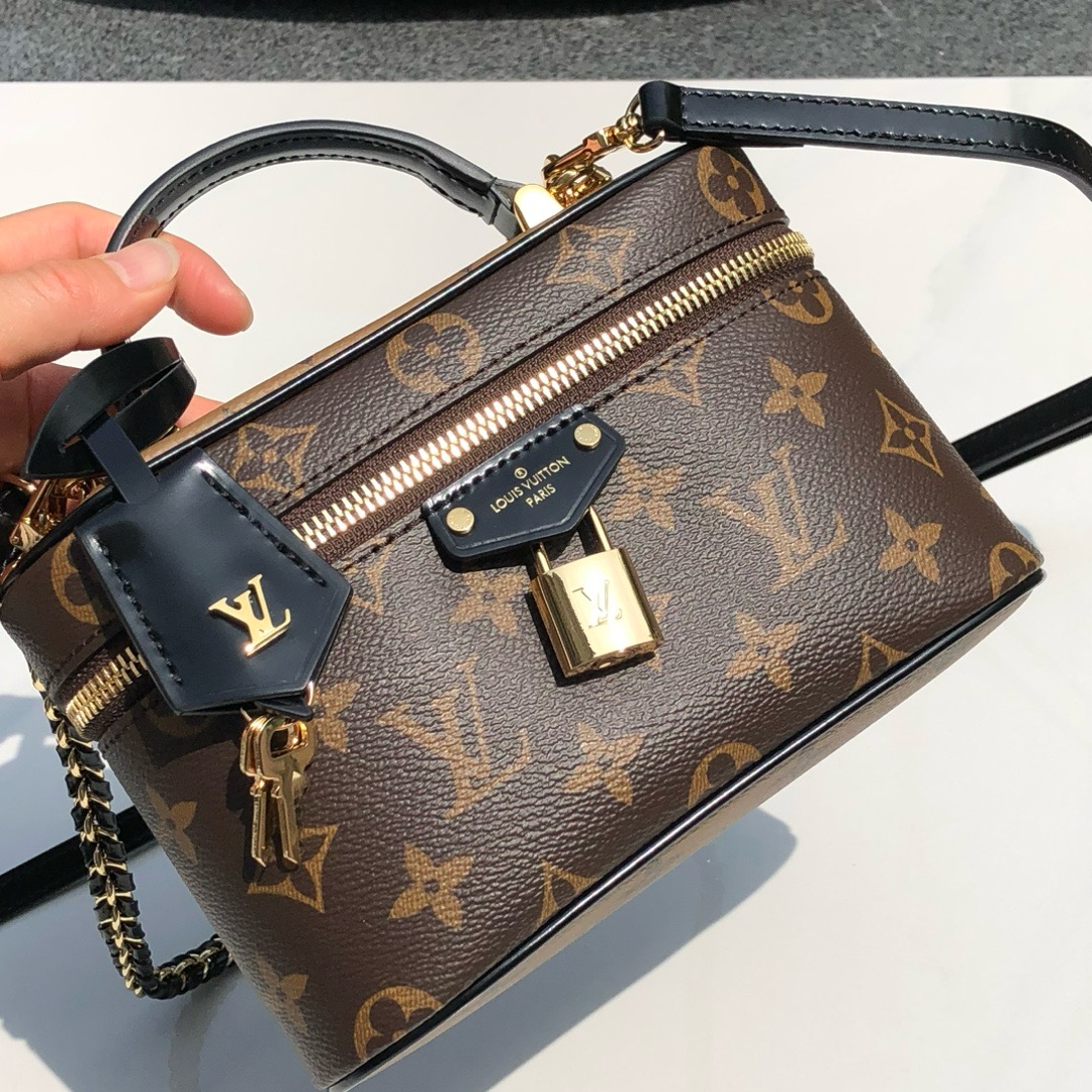 LV 路易威登 Vanity Chain Pouch 手袋 經典老花 Monogram 化妝包 飯盒包 手提 肩背 斜挎包 M47125