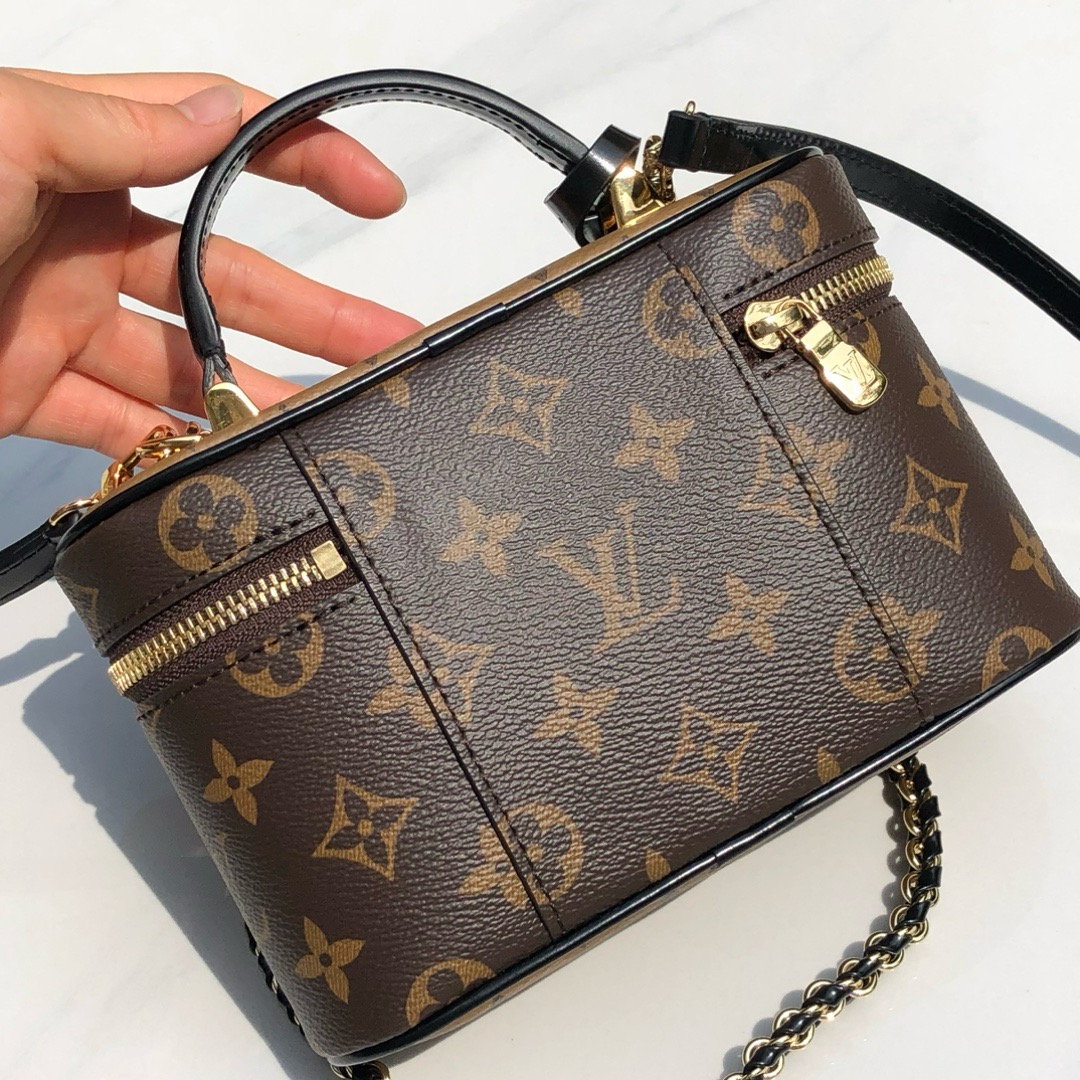 LV 路易威登 Vanity Chain Pouch 手袋 經典老花 Monogram 化妝包 飯盒包 手提 肩背 斜挎包 M47125