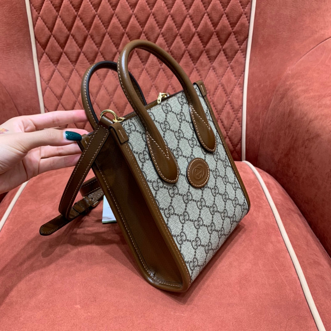 GUCCI 古馳 1955系列 PVC防水帆布 牛皮 tote mini 琴譜包 手提包 肩背 斜挎包 側背包