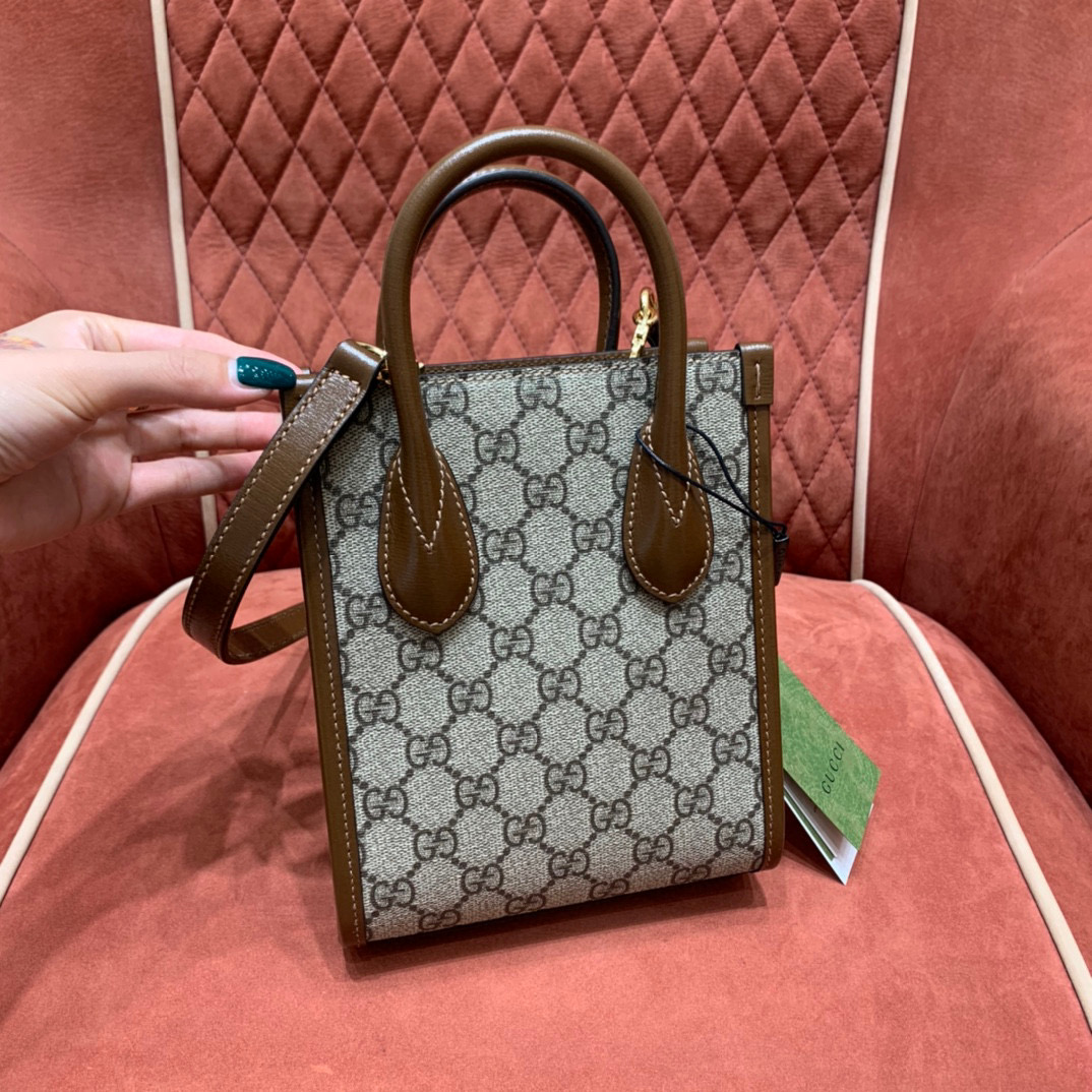 GUCCI 古馳 1955系列 PVC防水帆布 牛皮 tote mini 琴譜包 手提包 肩背 斜挎包 側背包