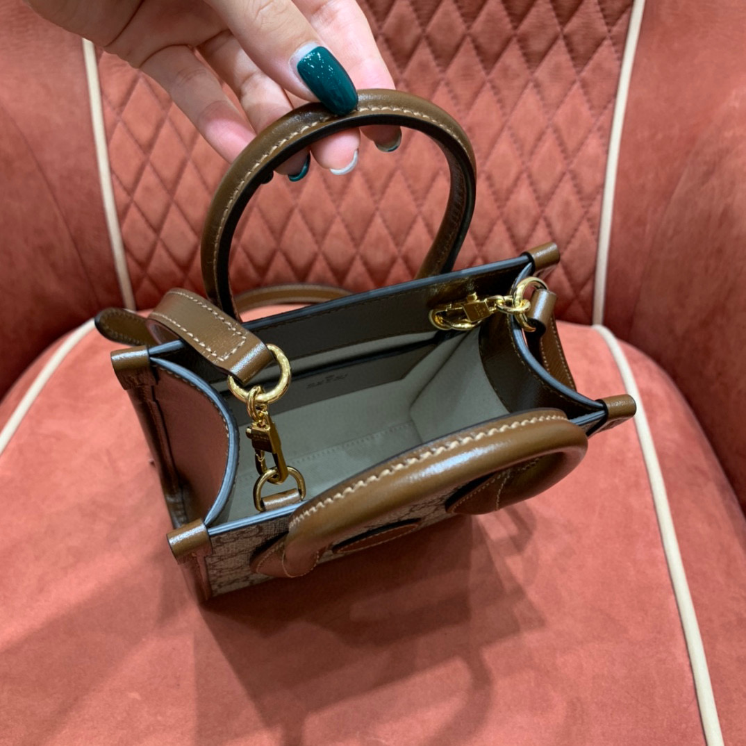 GUCCI 古馳 1955系列 PVC防水帆布 牛皮 tote mini 琴譜包 手提包 肩背 斜挎包 側背包