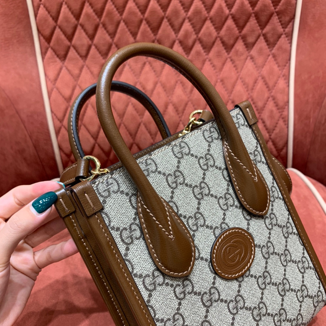 GUCCI 古馳 1955系列 PVC防水帆布 牛皮 tote mini 琴譜包 手提包 肩背 斜挎包 側背包